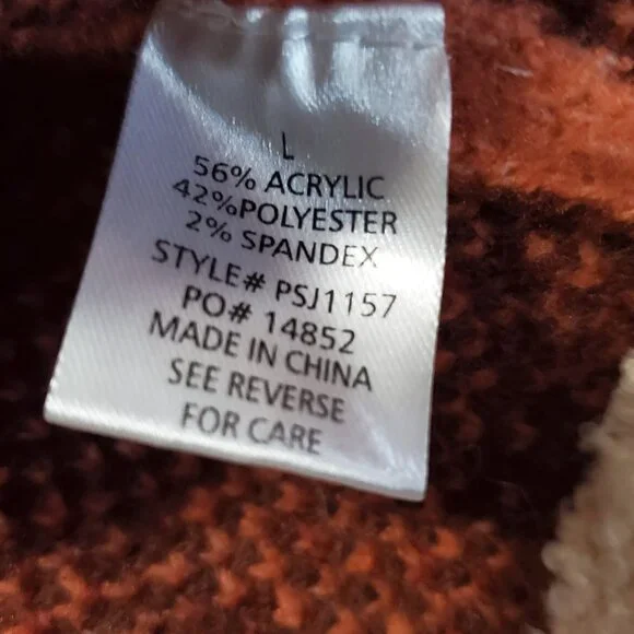 Polagram Parkside Knit Shacket Sherpa Trim Thick Winter Coat Women’s L - Picture 7 of 11